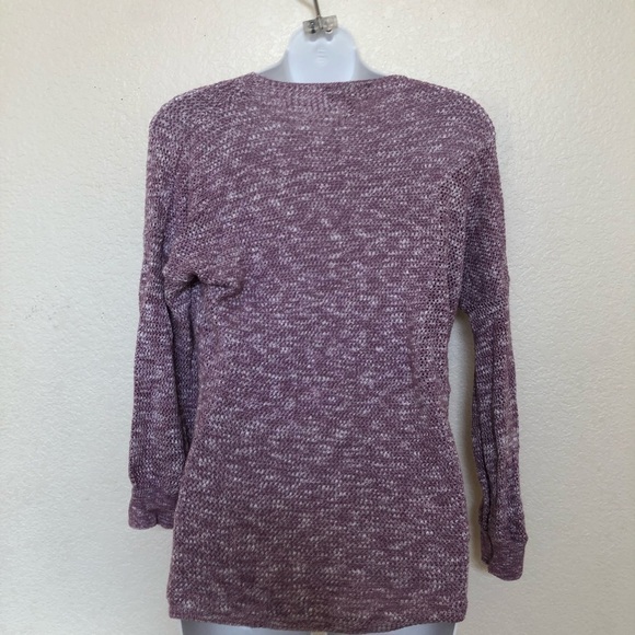Express Purple Front Wrap Tunic Knit Sweater Top - Picture 3 of 7